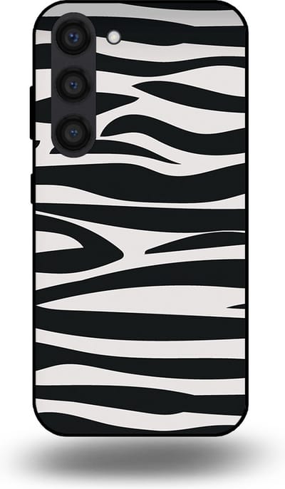Smartphonica Telefoonhoesje geschikt voor Samsung Galaxy S23 met zebra opdruk - TPU backcover case met zebra print design - Zwart Wit geschikt voor Samsung Galaxy S23
