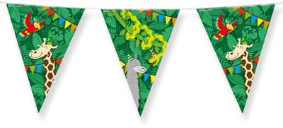 Vlaggenlijn jungle cartoon folie 10 meter | 6 stuks