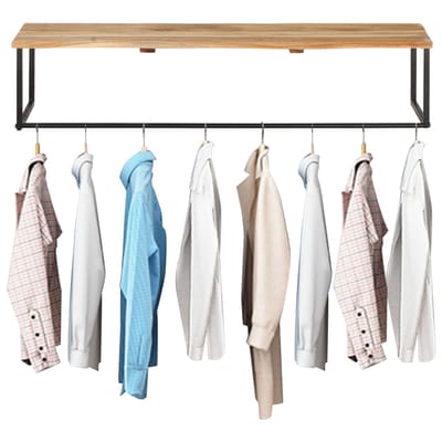 vidaXL - Kapstok - met - schap - 100x35x22 - cm - massief - acaciahout