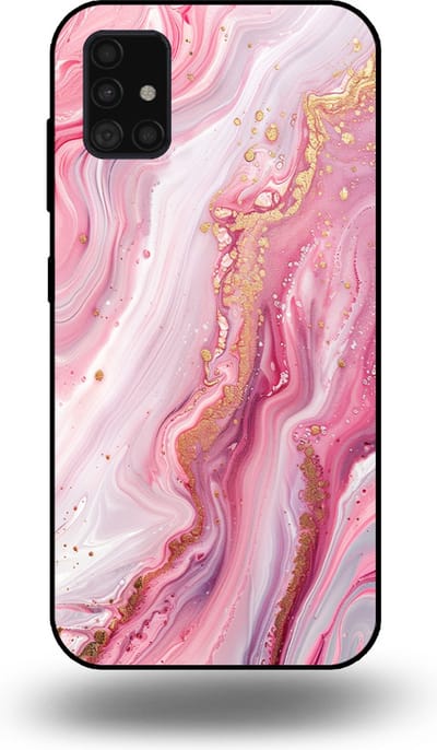 Smartphonica Telefoonhoesje geschikt voor Samsung Galaxy A51 met marmer opdruk - TPU backcover case marble design - Roze geschikt voor Samsung Galaxy A51