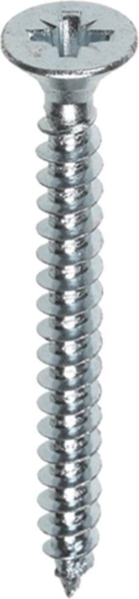 Spaanplaatschroef - Pozidrive 2 - 3,5 x 30mm - Voldraad - Verzinkt (200 stuks)