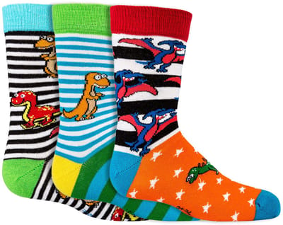 Kindersokken | Grappige sokken | Print: Dino | Kleur: Diverse kleuren | Maat: Diverse maten | 6 paar