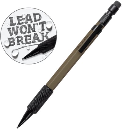 Rite in the Rain Mechanical Clicker Pencil Flat Dark Earth - Donker Vulpotlood voor 1,3 mm vullingen