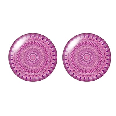 Clip oorbellen- Roze/ paars- 2.5 cm- geen gaatje- Charme Bijoux