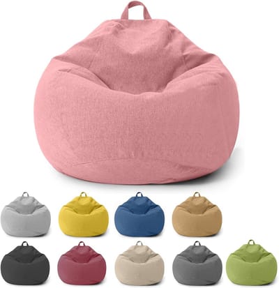 Zitzak voor kinderen en volwassenen, alleen de hoes (zonder vulling), zitzak, voor de slaapkamer, kantoor, woonkamer, terras (roze)