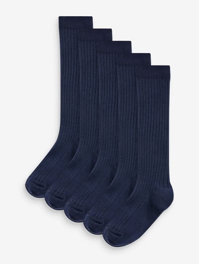 Next - Jongens - Set van 5 paar kniekousen met hoog katoenpercentage - Blauw