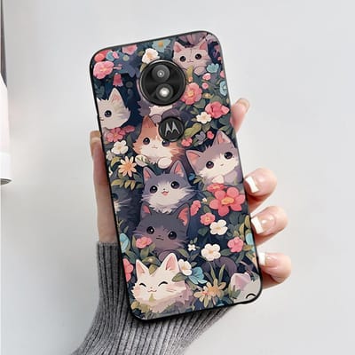 Hoesje Cover Voor Motorola Moto G7 Play Prachtig Hoesje Zachte Siliconen Shell Voor Motorola Moto G7 Power Schattig Cartoon Zwart Hoesje Moto G7 Play