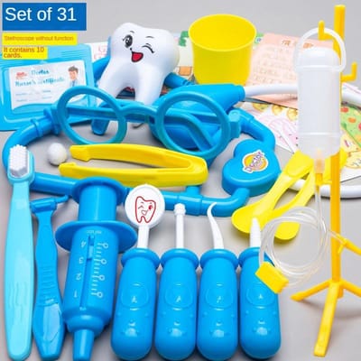Kinderen Dokter Set Tandarts Verpleegkundige Rollenspel Speelgoed Gesimuleerde Stethoscoop Medische Gereedschapskist Medische Rollenspel Accessoires Leuke Cadeaus yellow