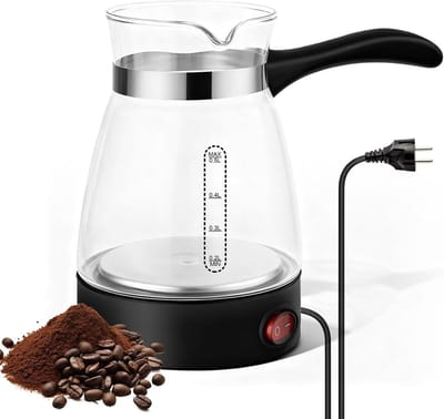 Elektrische Waterkoker - Koffiepot - Dranken Bereiden - Dubbel Beveiligingssysteem - 500 ml - Transparant Zwart