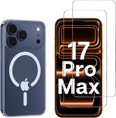 Hoesje geschikt voor iPhone 17 Pro Max - Magnetische hoes 360 bescherming Metaal voor / achter glasbestendig en 2 stuks Screenprotector Gehard Glas