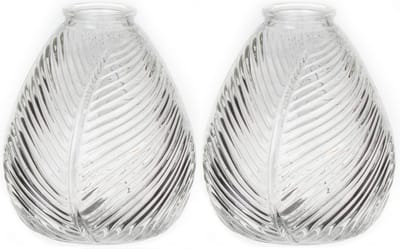 Bellatio Design Bloemenvaas - 2x - helder transparant glas - D14 x H16 cm - vaas