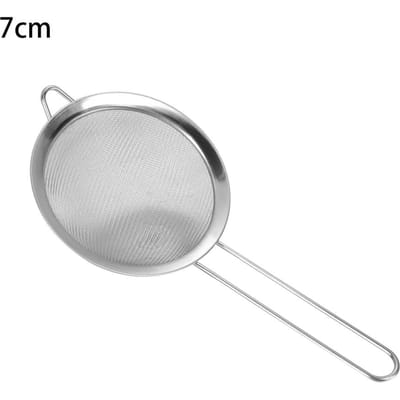 Passoire à huile en acier inoxydable à mailles fines, passoire à farine, tamis à thé, tamis de cuisine, filtre, ensemble de passoires en métal à long manche as shown white