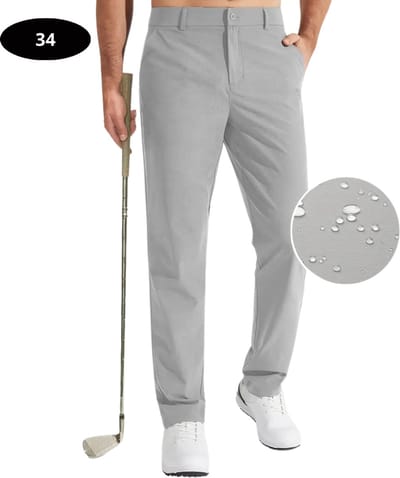 Livano Golfbroek Heren - Golfkleding - Golfen - Golf Accessoires - Nette Pantalon - Lichtgrijs L - Maat 50