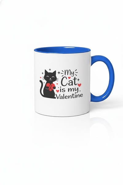 Valentijn Katten Mok - 'My Cat is my Valentine' - Uniek Cadeau voor Kattenliefhebbers