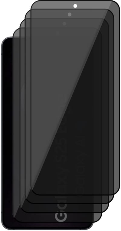 Privacy Screenprotector geschikt voor Samsung Galaxy S25 Edge - 4x Volledig Dekkend Glas Screen Protector