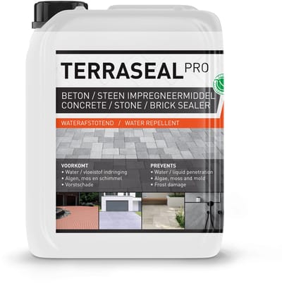 Tuintegel impregneer - Nano Coating Tuintegels, Betontegels, Terrastegels, Bestrating, Klinkers impregneren - Professioneel tegel impregneermiddel - Terraseal Pro - 2,5L / 15m²