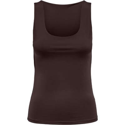 Only bruine dames top   Ronde hals   Regular fit   Geen zakken   Duurzaam   Mouwloos Bruin XS