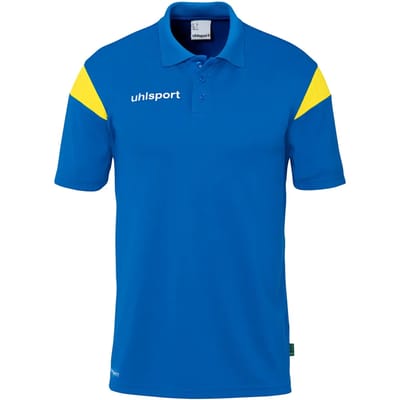 Uhlsport Squad 27 Polo Kinderen - Royal / Azuurblauw / Limoen | Maat: 140
