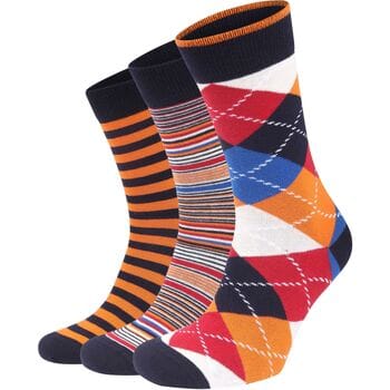 Suitable Oranje Sokken 3-Pack - Maat 42-46 - Heren - Halfhoge sokken