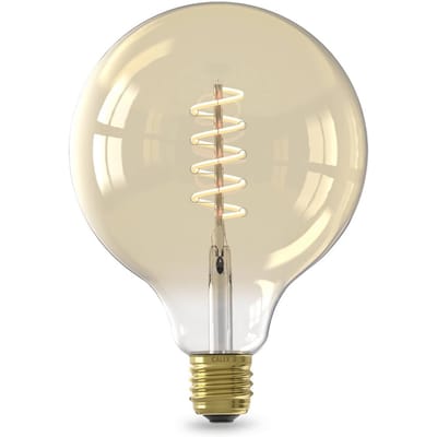 Calex Slimme LED Lamp - E27 - Wifi Verlichting - Filament - Globe 12.5cm - Smart Lichtbron Goud - Dimbaar - Warm Wit licht - 7W