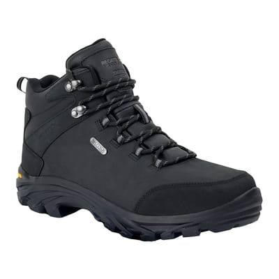 Regatta Grote buitenshuis Heren Burrell Leren Wandelschoenen (Zwart)