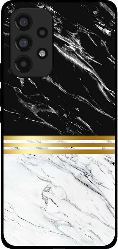 Smartphonica Telefoonhoesje voor Samsung Galaxy A53 5G marmer look - backcover marmer hoesje - Zwart Wit geschikt voor Samsung Galaxy A53 5G