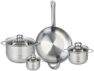 Set van 1 Koekenpan 32 cm en 3 kookpotten 12, 16 en 24 cm Elo Profi Brillant