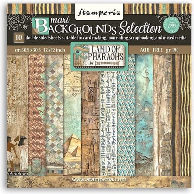 Stamperia - Land of Pharaohs Maxi Background 12x12 Inch Paper Pack (SBBL154)
