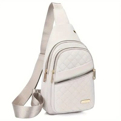 Crossbody Tas I Schoudertas I Heuptas I Sling Bag I Met Hoofdtelefoon Kabel Opening I Anti Diefstal I Met 3 Vakken I Unisex I Wit