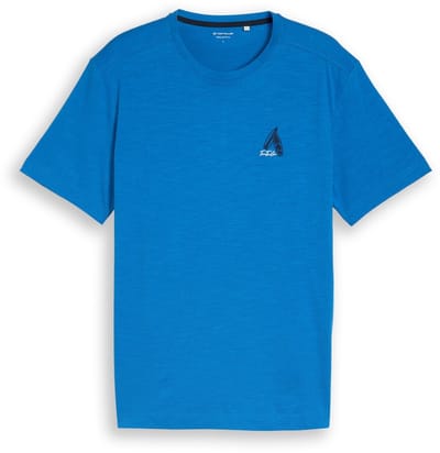 Tom Tailor - T-shirt met borduursel - Maat M - surf blue