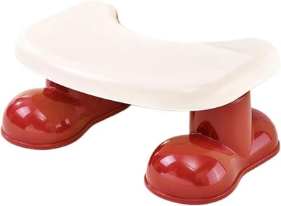 Toilet Voetenbank - Badkamer Kruk - Ontlasten Bevorderen - Ergonomisch Ontwerp - 395 x 25 x 17 cm - Rood