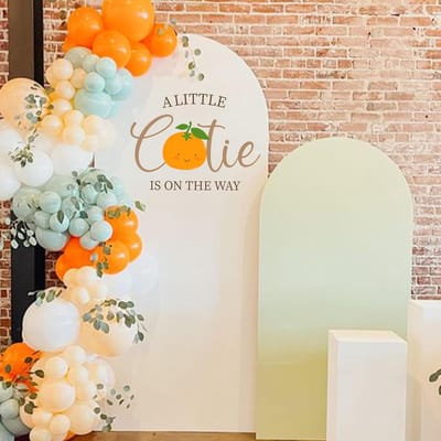 Feest Sticker - Baby Shower Decoratie - Feest Aankleden - Levendige Kleuren - 25 cm - Oranje