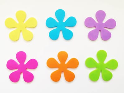 Papillon - antislip bloemen voor in douche of bad - 6 stuks assorti kleuren