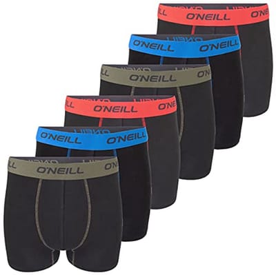 Boxershorts voor heren - 6 stuks, Basic katoen, Sportboxer zonder gulp, Zwart, Rood, Blauw, M t/m XXL