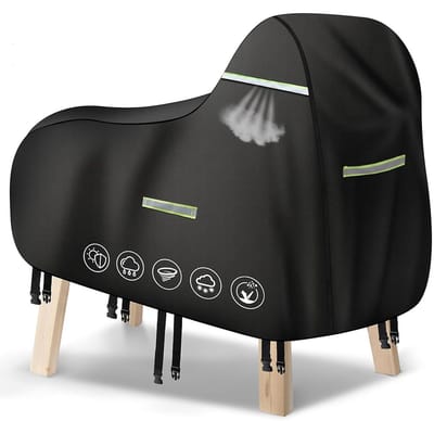 Dailygoods- Afdekzeil Waterdicht - Houten Paard - 600D Oxford - Scheurvast - Verstelbare Gespen - 135 x 65 x 110 cm - Tuinpaardhoes