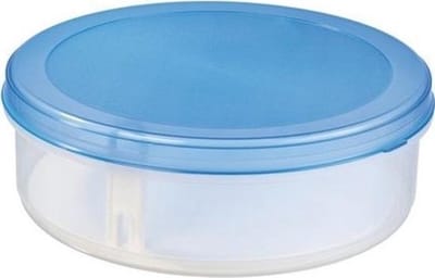 Sunware Taartdoos - 3x - transparant/blauw - rond - 35 cm - met lift - bewaardoos voor taart - Vlaaidoos