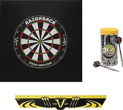 Achterbord en Sisal Dartboard Bundel met Darts - Complete Dart Set voor Thuis