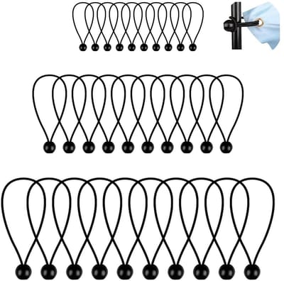 Dailygoods- Elastische Spanners Set van 30 - Rubberballen - Bevestiging voor Dekzeilen/Tenten/Banners - Flexibel en Efficiënt - Hoogwaardig Rubber - Onmisbare Oplossing - Spanbanden