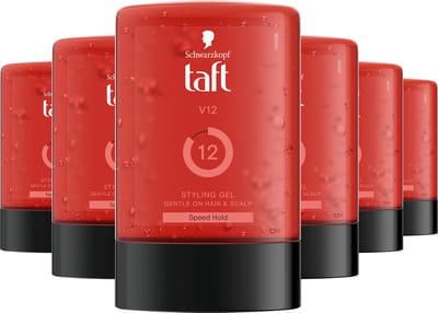 Taft Styling Gel V12 - Haarstyling - Haargel - Sterke Fixatie - Korte Haartypes - Voordeelverpakking - 6x 300 ml