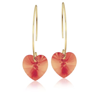 Montebello Oorbellen Pippa HG117 - Swarovski Hart - 925 Verguld Zilver - Ø14mm - 40mm