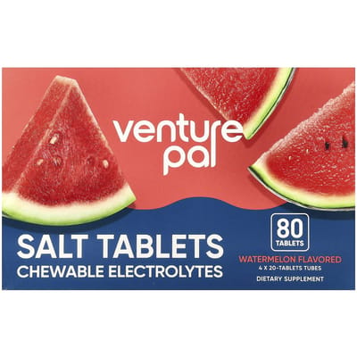 Venture Pal, Zouttabletten, Kauwbare Elektrolyten, Watermeloen, 80 Tabletten