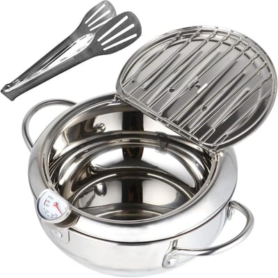 Friteuse met Thermometer - Japanse Friteuse Tempura Pan - Frituren aan Huis - Verstelbare Temperatuur