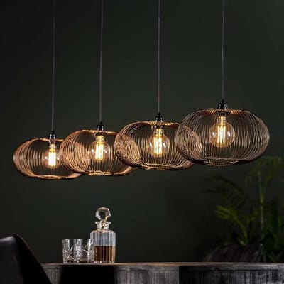 PS-Collection Disk Wire Copper Twist Hanglamp - Ø35 cm - Zwart - Metaal - hanglampen eetkamer, hanglamp zwart, hanglampen woonkamer, hanglamp slaapkamer, hanglamp kinderkamer, hanglamp rotan, hanglamp hout, hanglamp industrieel