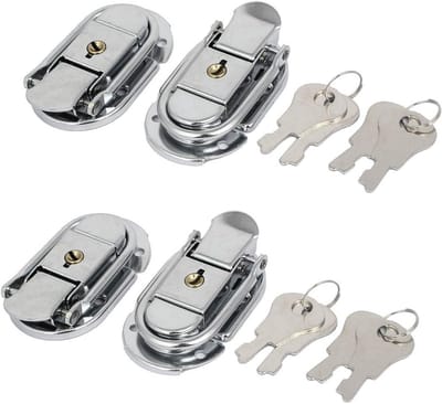 Set van 4 Metalen Koffersluitingen met Hendel - 61mm - Voor Kisten en Tassen