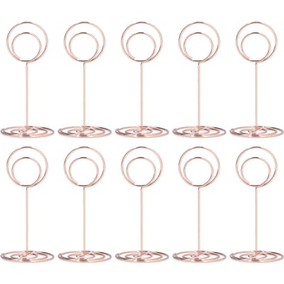 10 pièces Porte-numéro de table Base ronde Processus d'électroplacage Forme élégante et mignonne Ornements pour la maison pour rose or