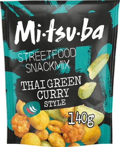 Mitsuba - Streetfood Snackmix Thai Green Curry Style - Borrelmix - Snacks - Box of 6 x 140 gram