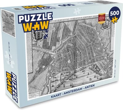 Puzzel Kaart - Amsterdam - Antiek - Legpuzzel - Puzzel 500 stukjes