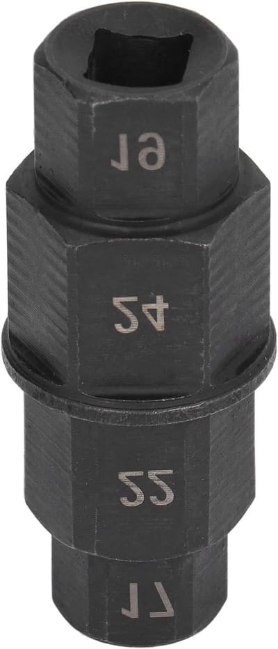 24mm Hexagon Sleutelset voor Motorfiets - Verstelbare Dopsleutels voor Wielen en Onderdelen, 17 Stuks, Zwart
