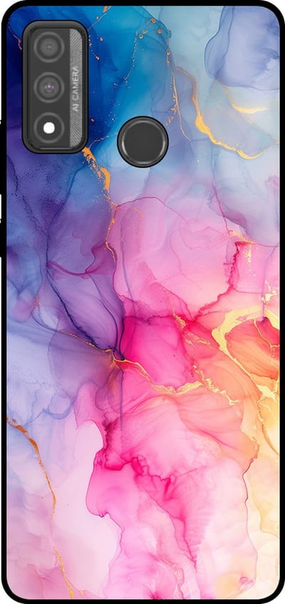 Smartphonica Telefoonhoesje Geschikt voor Huawei P Smart (2020) met marmer opdruk - TPU backcover case marble design - Regenboog geschikt voor Huawei P Smart (2020)