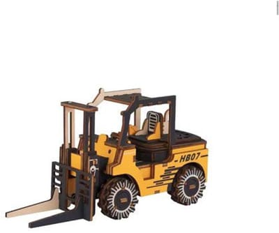 Heftruck - 3D Puzzel met Handleiding - DIY - Miniatuur Modelbouw Hout Kinderen en Volwassenen - Houten bouwpakket - Assemblr